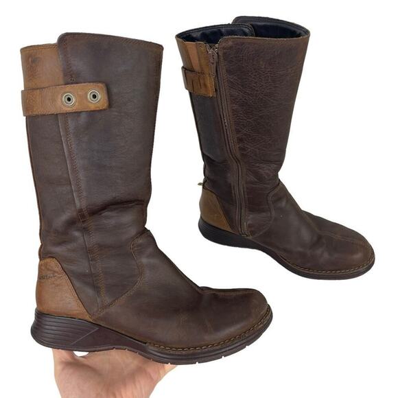 Merrell Travvy Leather Brown Tall Waterproof Snow Boots Women's Size 6 - Picture 1 of 16